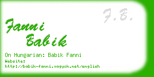 fanni babik business card